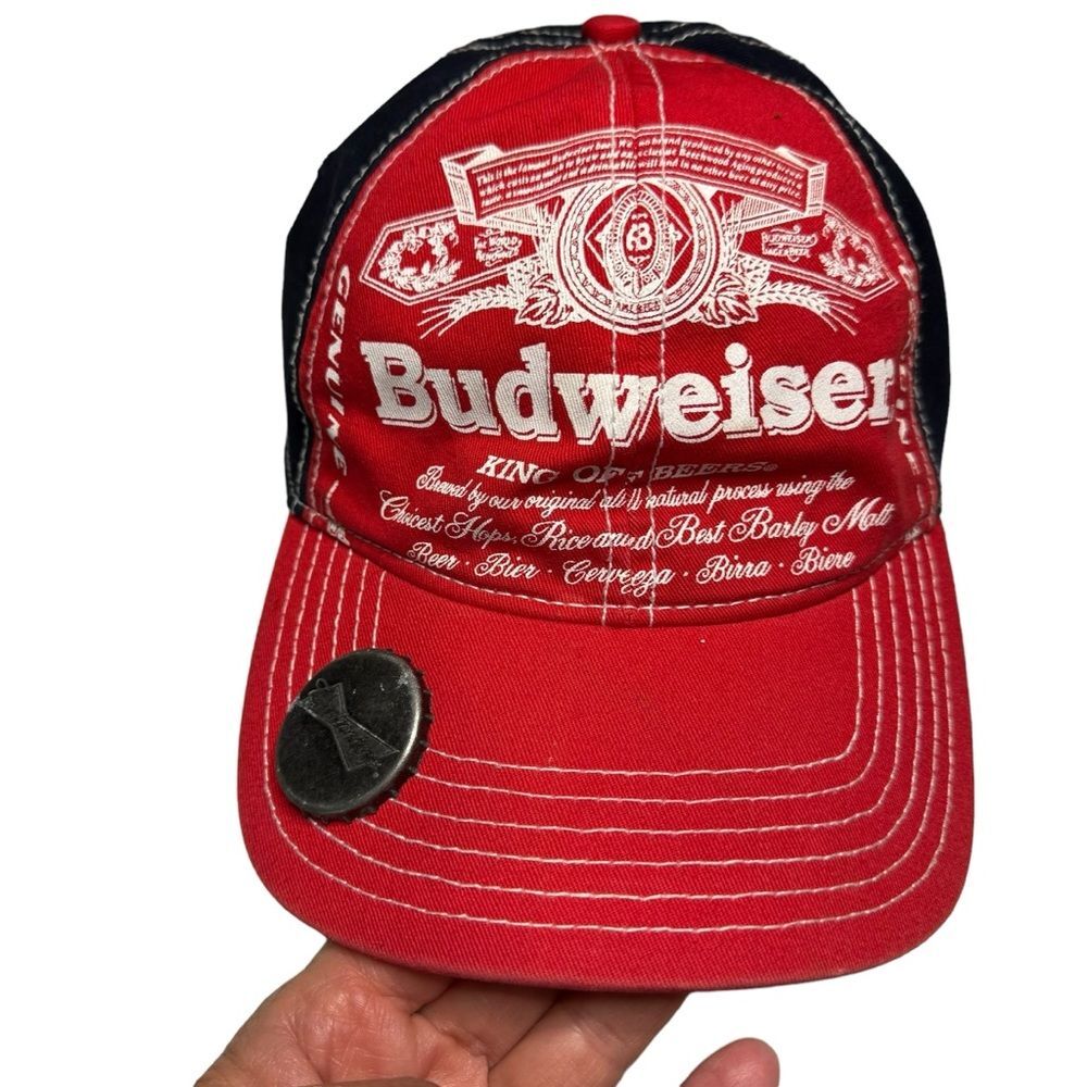 Budweiser Vintage Cap Hat Built in bottle opener